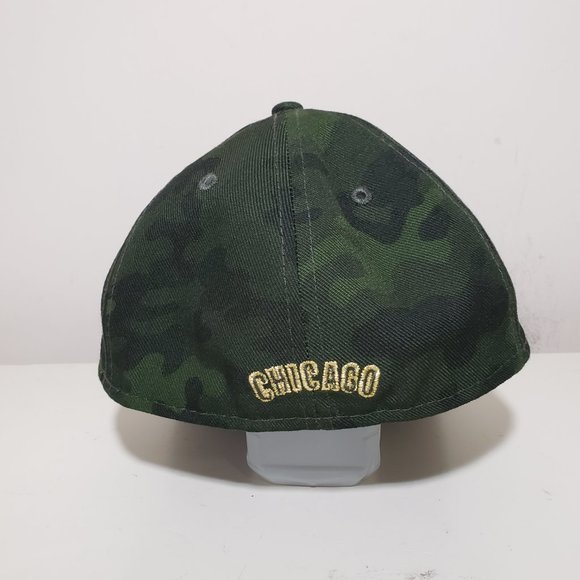 Chicago Cubs Hat Cap Fitted Small 7 1/8 Camo New Era Military Armed Forces MLB - Picture 5 of 11